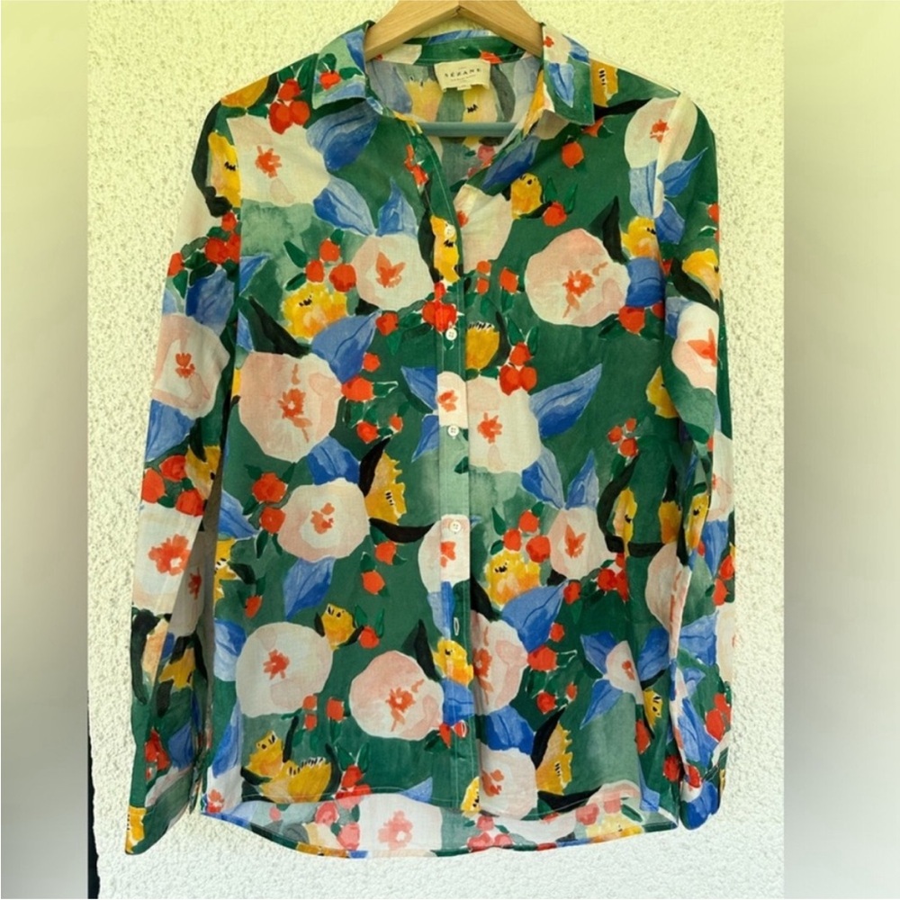 Sezane Pierro Shirt in Delphe print FR36 - Picture 3 of 5